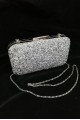 Yakamoz Women's Silver Stone Evening Dress Clutch Portfolio Bag