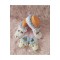 Arife Hanım Lamm gemusterte gestrickte Booties Mutter-Baby-Kombination