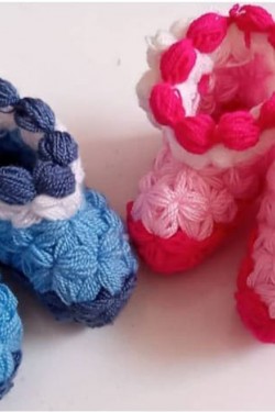 Arife Hanım handgefertigte gestrickte Babyschuhe / Hausstiefel / Mädchen-Junge