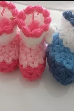 Arife Hanım Handmade Knitted Baby Booties / House Boots / Girl-Boy