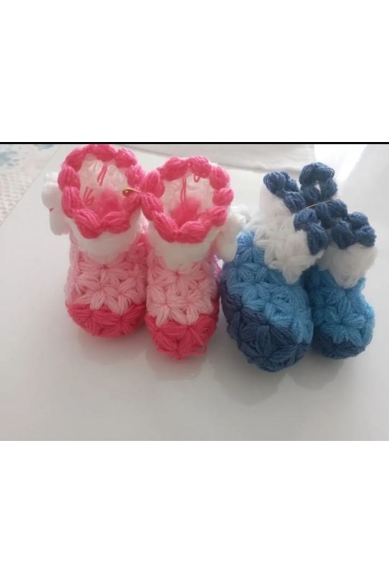 Arife Hanım Handmade Knitted Baby Booties / House Boots / Girl-Boy