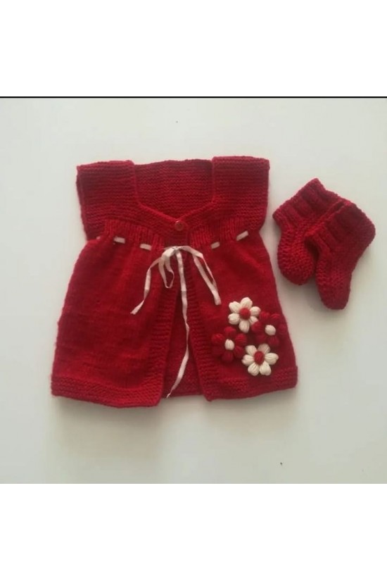 Arife Hanım Handmade Baby Weste und Booties Set