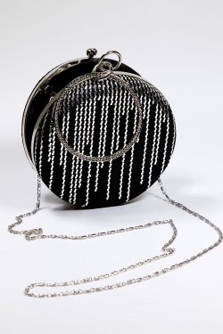 Arife Hanım Hand Embroidered Portfolio Wire Crushed Evening Dress Bag