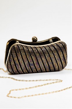 Arife Hanım Hand Embroidered Portfolio Wire Crushed Evening Dress Bag