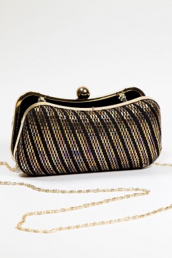 Arife Hanım Hand Embroidered Portfolio Wire Crushed Evening Dress Bag