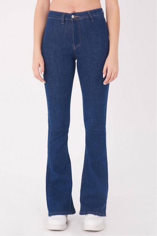 Addax High Waist Flare Jean Dark Blue Jeans