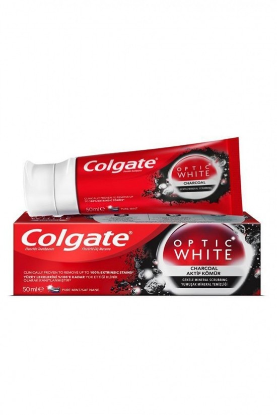 Colgate Optic White Dentifrice 50 ml X2, 360 Medium Brosse à Dents, Bain de Bouche 250 ml (Vendu en Lot de 4)