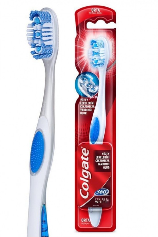 Colgate Optic White Dentifrice 50 ml X2, 360 Medium Brosse à Dents, Bain de Bouche 250 ml (Vendu en Lot de 4)