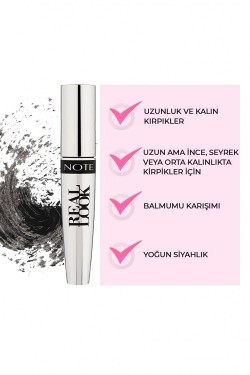 Note Cosmetics Real Look Maskara Uzunluk Ve Belirginlik Etkili MSCR REAL LOOK