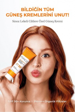 Sinoz Lekeli Ciltlere Özel Aydınlatıcı Yüksek Korumalı Yüz Güneş Kremi Spf50+ / Pa++++ 50 ml 