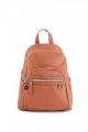 BAGzy Taba Women's Loose Soft Wash Leather Multi-Section Backpack