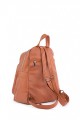 BAGzy Taba Women's Loose Soft Wash Leather Multi-Section Backpack