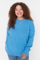 Arife Hanım Knitted Detailed Knitwear Sweater Big size