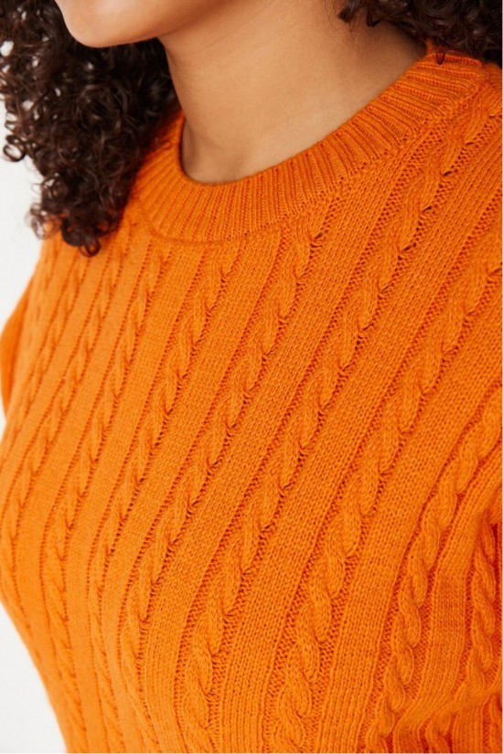 Arife Hanım Knitted Detailed Knitwear Sweater Big size