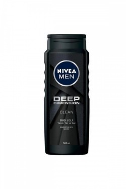 Nivea Men Deep Dimension Duş Jeli 500ml, 3'ü 1 Arada Komple Bakım, Vücut, Saç Ve Yüz Için, Çekici Koku 