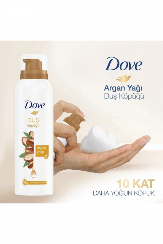 Dove Köpük Duş Jeli Argan Yağı 10 Kat Daha Yoğun Köpüğe Sahip Kremsi Formül 200 ml