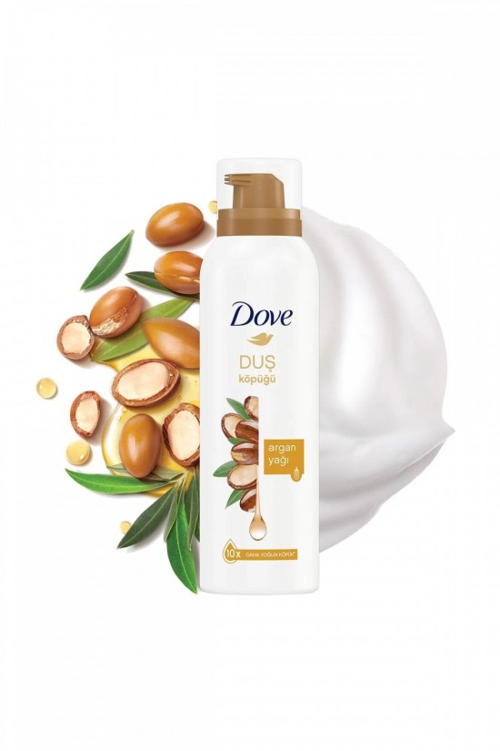 Dove Köpük Duş Jeli Argan Yağı 10 Kat Daha Yoğun Köpüğe Sahip Kremsi Formül 200 ml