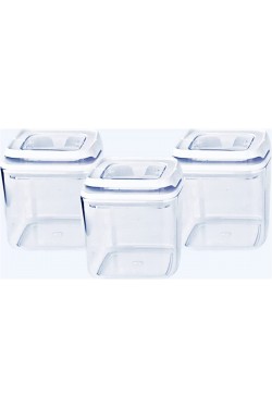 8683200800384 Lot de 3 conteneurs de stockage pour alimentation sous vide S carré 0,7 Lt, multicolore, moyen