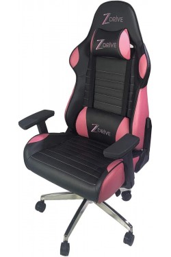 Gaming-Stuhl Cozy – Schwarz/Rosa, 56 x 72 x 135 cm