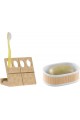 BROSSE A DENTS, DISTRIBUTEUR DE SAVON 2 BAIN S, DESIGN OR ET BOIS