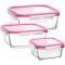 -FRESCOS1 Fresco 3-Set Glass Storage Container S, daa Oven Compatible & With Locking Lid