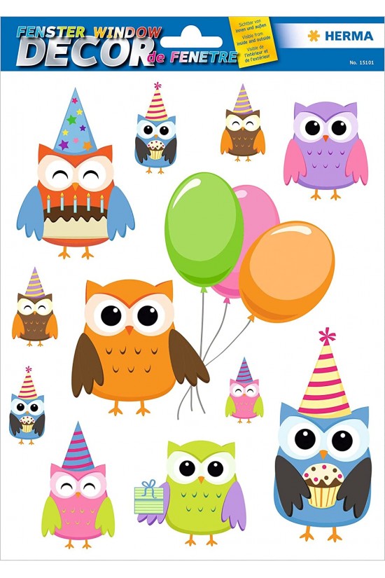 Window Dr Glass Surface Sticker Owls