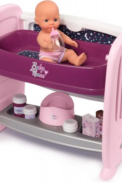 , 220353, Baby Nurse 2‘si1 Arada Oyun S, Bebek Beşiği Ve Bebek Bakım Merkezi, Yüksekliği Ayarlanabilir, Bebek Yatağı, Alt Değiştirme Masası, Baby Nurse 2-in-1 Play Set