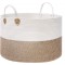 Corde en Coton Sep, Coton Linge Sep 100L avec Poignée, Pour Couverture Vêtements Jouet, Marron-Beige 55x55x35 cm