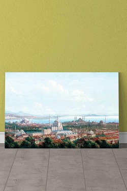 -Konstantinopolis'In (Istanbul'Un) Geniş Bir Görünümü Kanvas Tablo, 40X70 cm