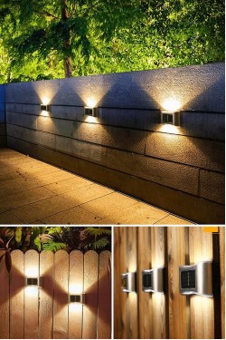 4 pièces en métal moderne lampe murale solaire décoration éclairage applique 6 led énergie solaire lumière