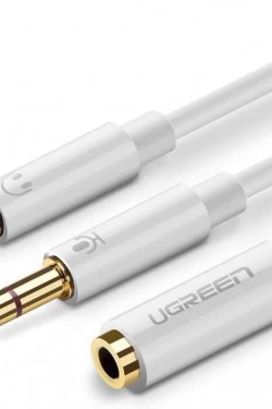 3.5mm Audio-phone Combiner Y Headphone Cable White