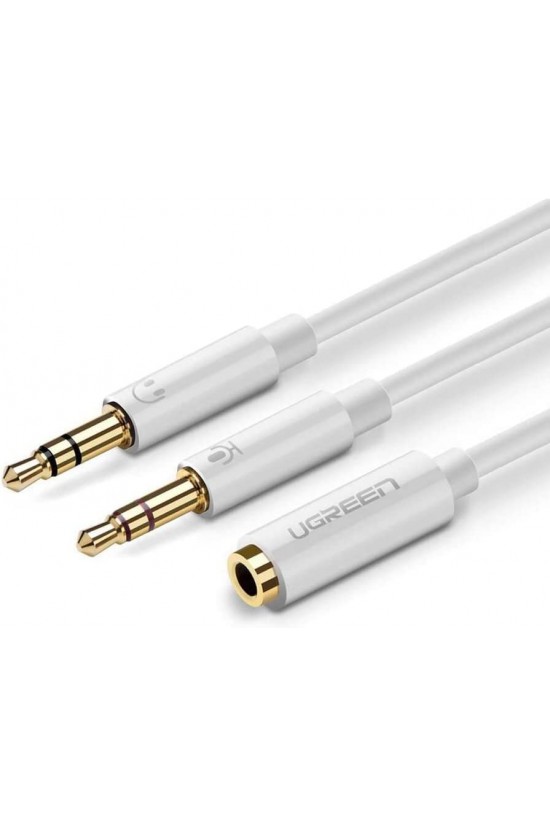 3.5mm Audio-phone Combiner Y Câble Casque Blanc