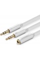 3.5mm Audio-phone Combiner Y Headphone Cable White