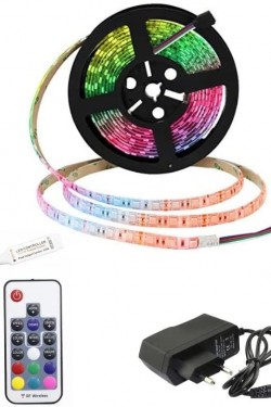 1 Metre Rgb Çok Renkli Rf Wireless Kumanda Şerit Led Işık