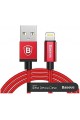 2,0-A-USB-A- und Lightning-MFI-lizenziertes Lade- und Datenübertragungskabel, 1 Meter, Rot, ‎CAETRTC-MF09