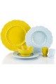 26 Pieces Yellow-Blue Dolomite Dinnerware Set