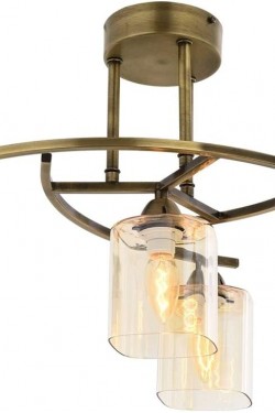 1373 Modern Chandelier, Metal Glass, Antique, 4