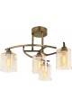 1373 Modern Chandelier, Metal Glass, Tumbled, 4