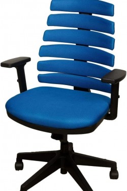 Work Chair, Adjustable Armrest - Blue