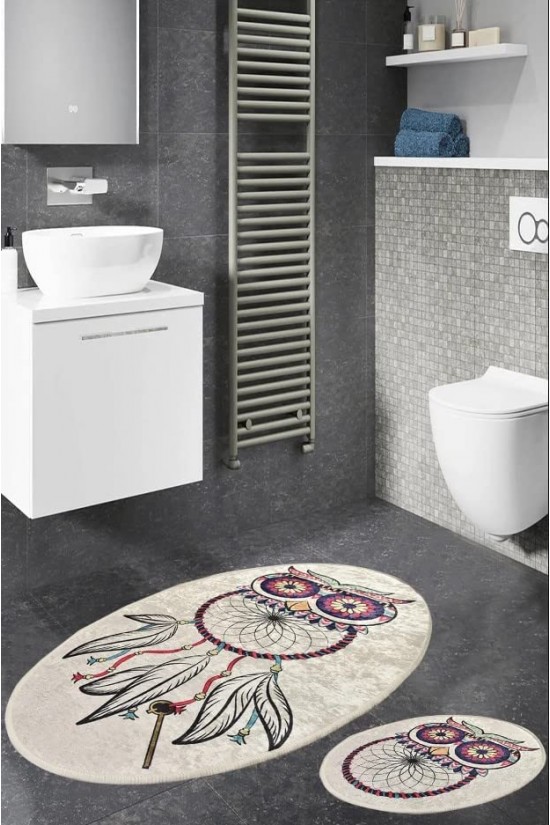 Ensemble de 2 tapis de salle de bain imprimé numérique Stella