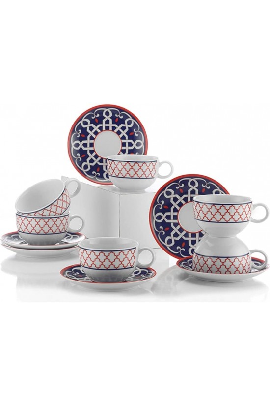 Zeugma Tea Set for 6 Persons 12 Pieces 11004, 220 ml