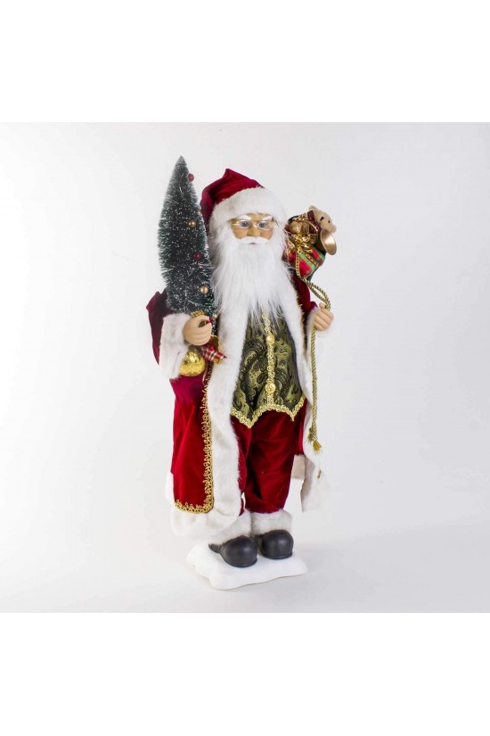 Christmas Santa Claus With Moving Lights Music 30x25x70 Cm