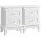 2 Pieces Kdin, Bedside Table with 2 Drawers, Pine Legs, Large Storage Rdn012