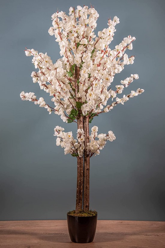 Arbre de printemps japonais de couleur blanche artificielle de 120 cm