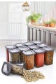 Ensemble de 12 Contenants Alimentaires Carrés - Moyen 1,2 Litre - Anthracite HMNV-BSF00857