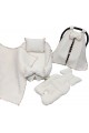 Babynest Petek Pike Kumaş 5 Parça Set (Krem Pudra Ponpon)