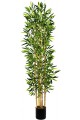 Arbre de bambou artificiel de 150 cm avec 5 feuilles denses de troncs