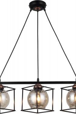 1435-74-03-L Arne 3-Sequential Syh Copper Chandelier 3 x E27