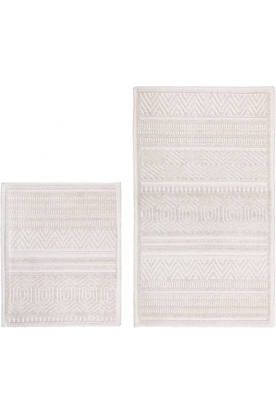 Lot de 2 tapis de salle de bain Hat en coton naturel S