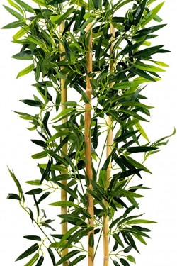 3 Trunk 120cm Artificial Bamboo Tree in Gray Pot